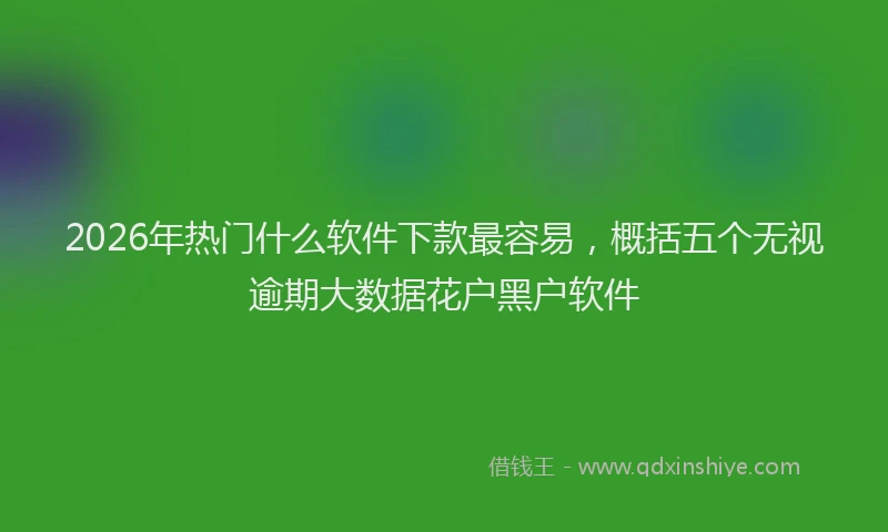 2026年热门什么软件下款最容易，概括五个无视逾期大数据花户黑户软件