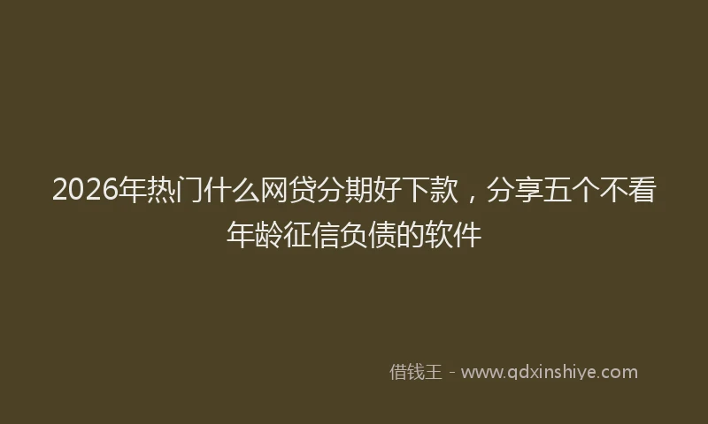 2026年热门什么网贷分期好下款，分享五个不看年龄征信负债的软件