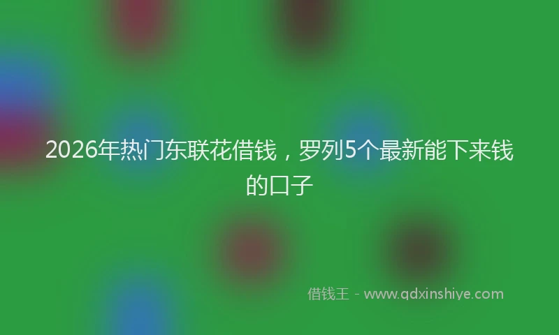 2026年热门东联花借钱，罗列5个最新能下来钱的口子