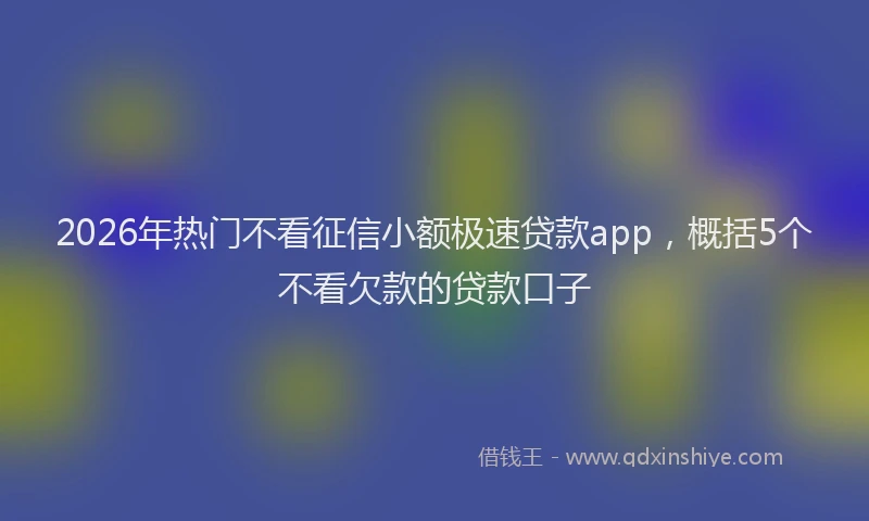 2026年热门不看征信小额极速贷款app，概括5个不看欠款的贷款口子