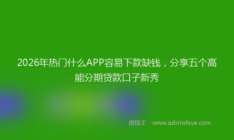 2026年热门什么APP容易下款缺钱，分享五个高能分期贷款口子新秀