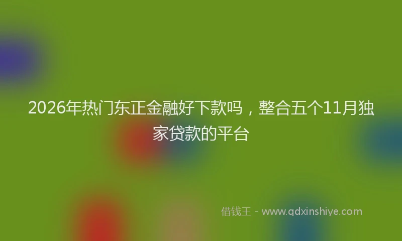 2026年热门东正金融好下款吗，整合五个11月独家贷款的平台