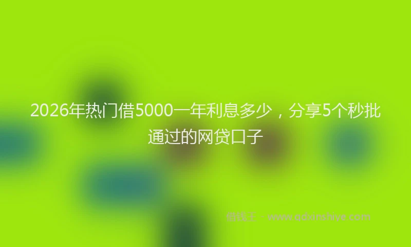 2026年热门借5000一年利息多少，分享5个秒批通过的网贷口子