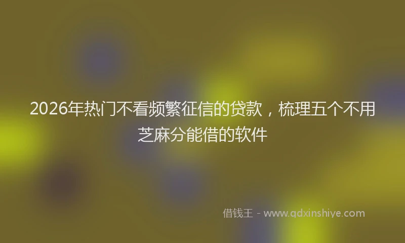 2026年热门不看频繁征信的贷款，梳理五个不用芝麻分能借的软件
