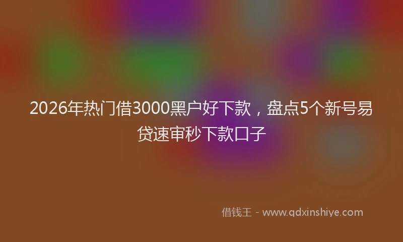 2026年热门借3000黑户好下款，盘点5个新号易贷速审秒下款口子