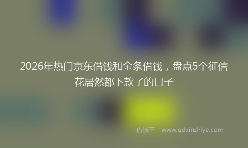 2026年热门京东借钱和金条借钱，盘点5个征信花居然都下款了的口子