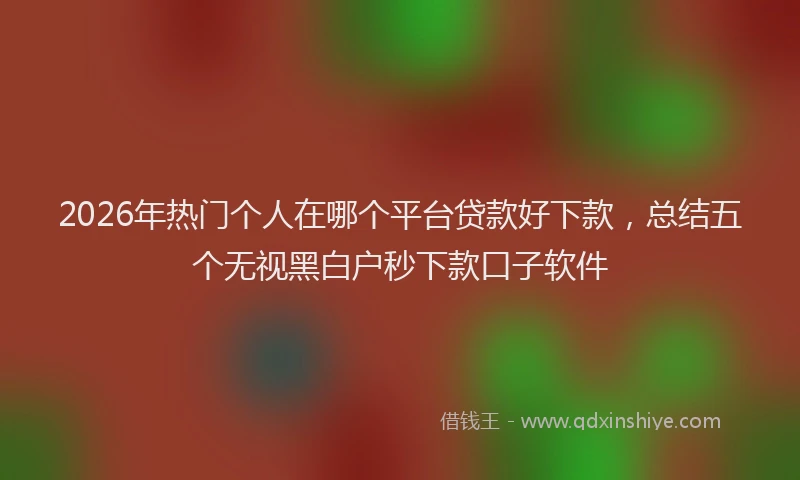 2026年热门个人在哪个平台贷款好下款，总结五个无视黑白户秒下款口子软件