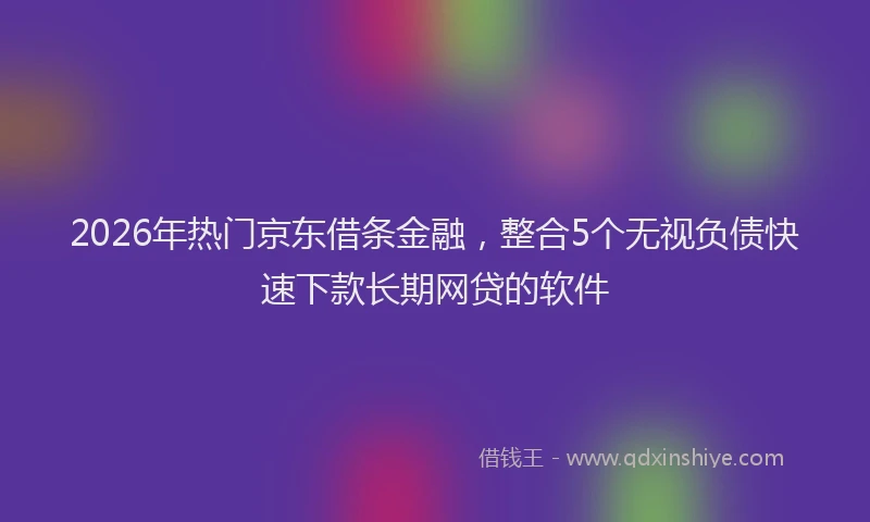 2026年热门京东借条金融，整合5个无视负债快速下款长期网贷的软件