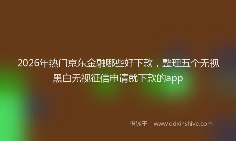 2026年热门京东金融哪些好下款，整理五个无视黑白无视征信申请就下款的app