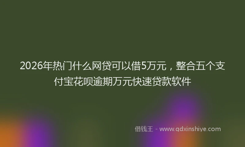 2026年热门什么网贷可以借5万元，整合五个支付宝花呗逾期万元快速贷款软件