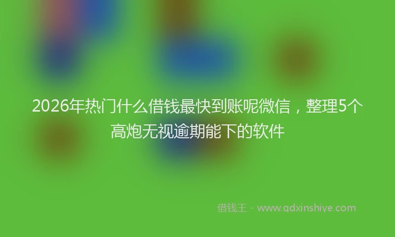 2026年热门什么借钱最快到账呢微信，整理5个高炮无视逾期能下的软件