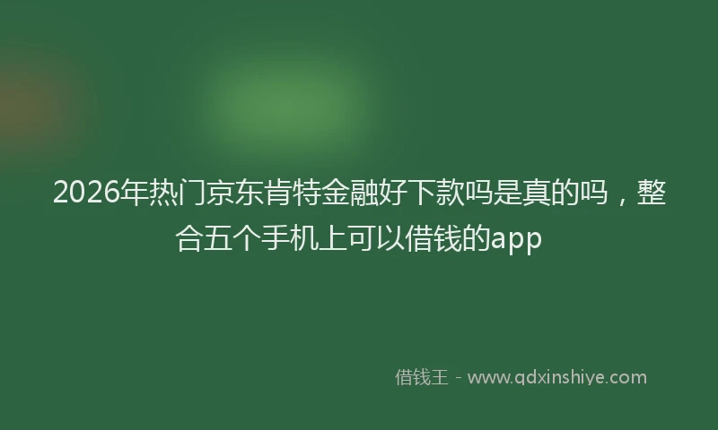 2026年热门京东肯特金融好下款吗是真的吗，整合五个手机上可以借钱的app