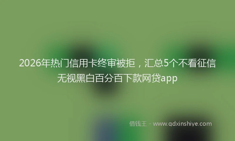 2026年热门信用卡终审被拒，汇总5个不看征信无视黑白百分百下款网贷app