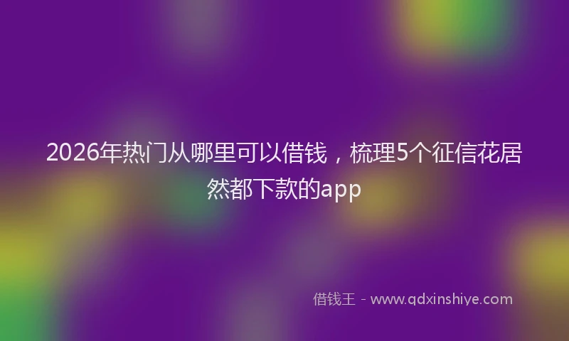 2026年热门从哪里可以借钱，梳理5个征信花居然都下款的app