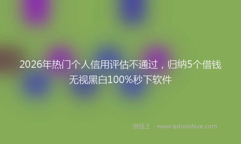 2026年热门个人信用评估不通过，归纳5个借钱无视黑白100%秒下软件