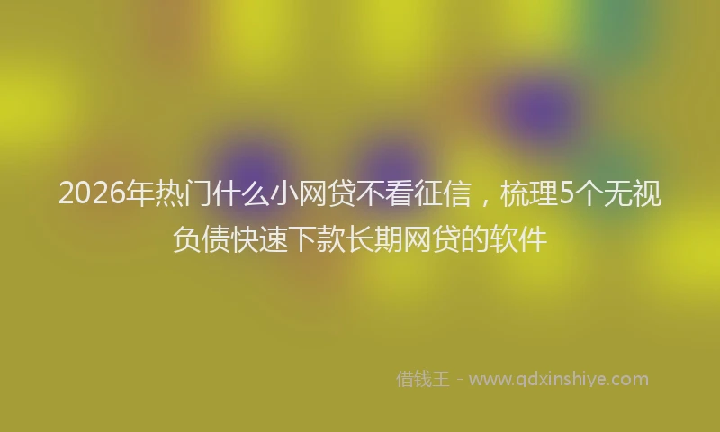 2026年热门什么小网贷不看征信，梳理5个无视负债快速下款长期网贷的软件