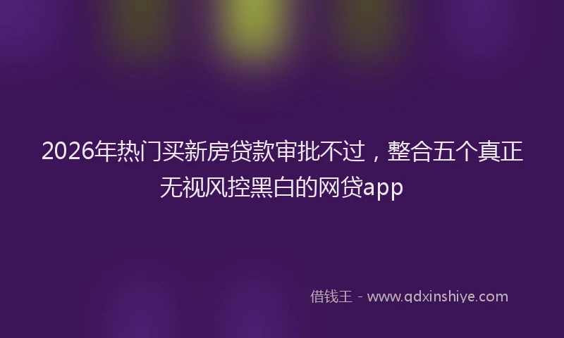 2026年热门买新房贷款审批不过，整合五个真正无视风控黑白的网贷app