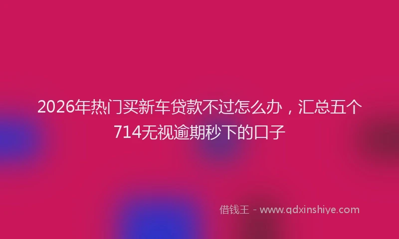 2026年热门买新车贷款不过怎么办，汇总五个714无视逾期秒下的口子