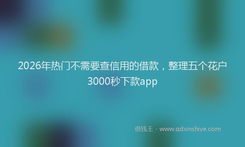 2026年热门不需要查信用的借款，整理五个花户3000秒下款app