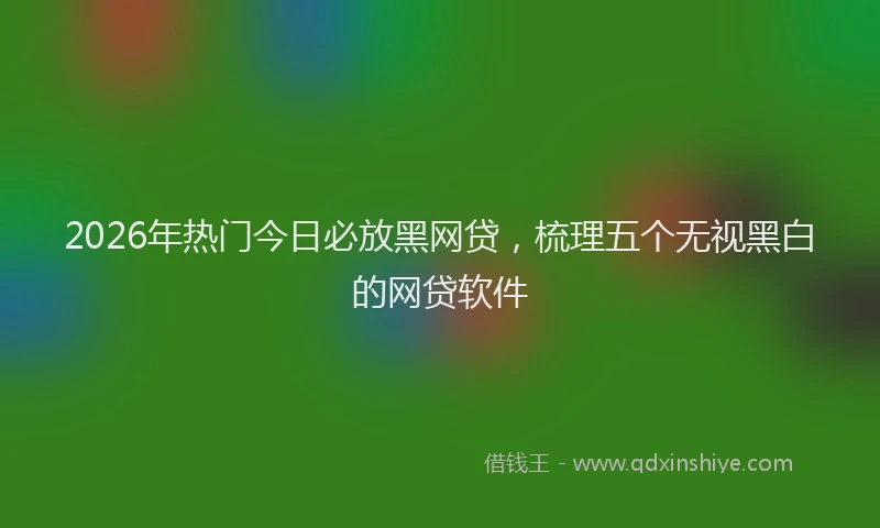 2026年热门今日必放黑网贷，梳理五个无视黑白的网贷软件