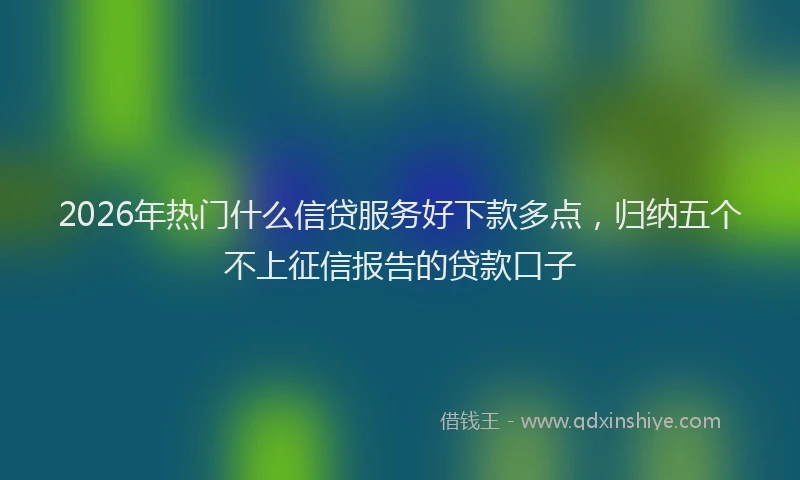 2026年热门什么信贷服务好下款多点，归纳五个不上征信报告的贷款口子