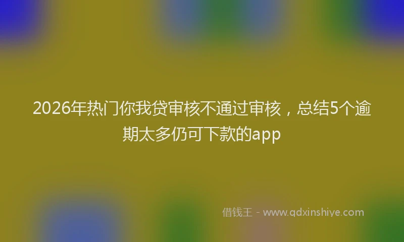 2026年热门你我贷审核不通过审核，总结5个逾期太多仍可下款的app