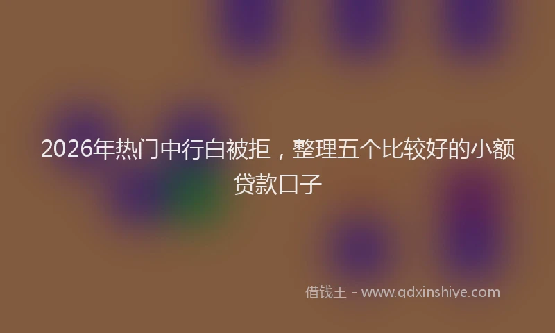 2026年热门中行白被拒，整理五个比较好的小额贷款口子