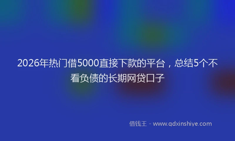 2026年热门借5000直接下款的平台，总结5个不看负债的长期网贷口子