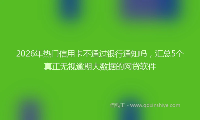 2026年热门信用卡不通过银行通知吗，汇总5个真正无视逾期大数据的网贷软件