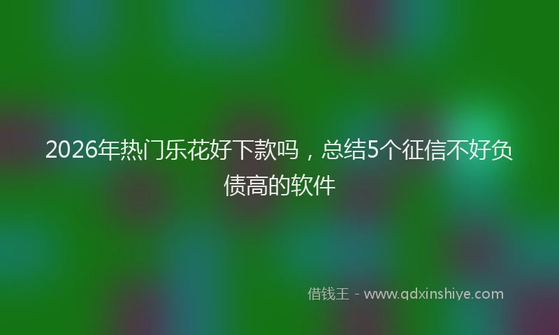 2026年热门乐花好下款吗，总结5个征信不好负债高的软件