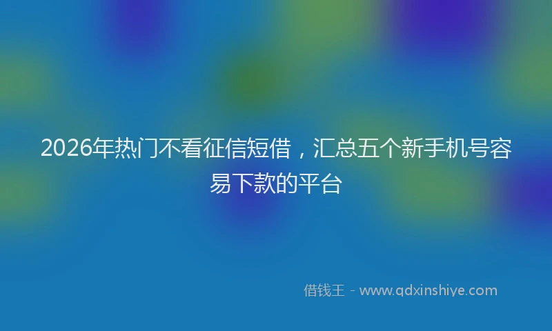2026年热门不看征信短借，汇总五个新手机号容易下款的平台