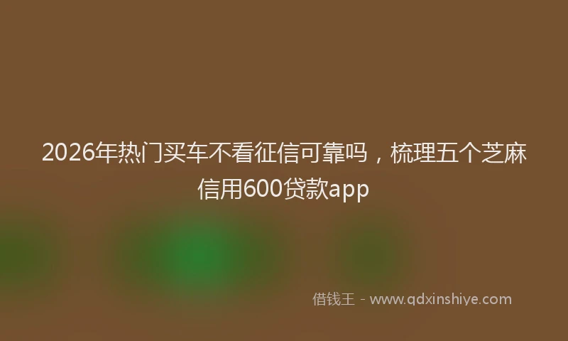 2026年热门买车不看征信可靠吗，梳理五个芝麻信用600贷款app