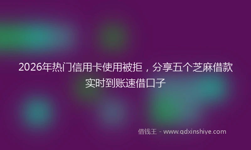 2026年热门信用卡使用被拒，分享五个芝麻借款实时到账速借口子