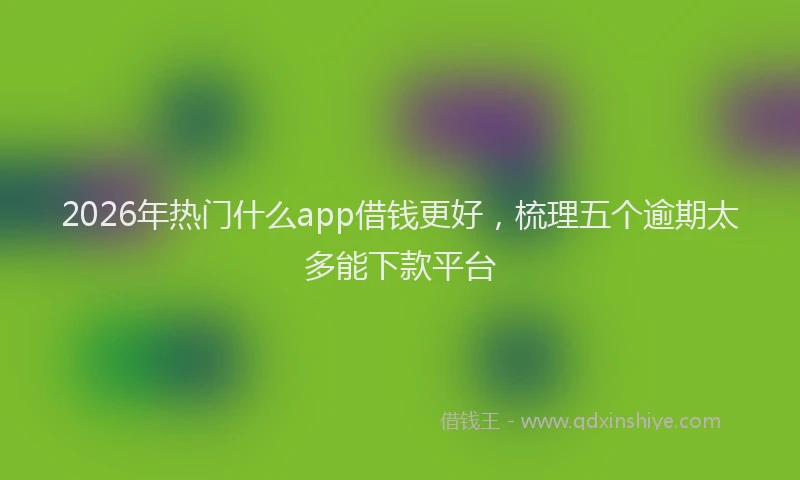 2026年热门什么app借钱更好，梳理五个逾期太多能下款平台