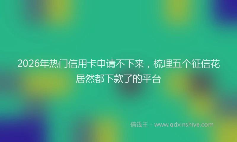 2026年热门信用卡申请不下来，梳理五个征信花居然都下款了的平台