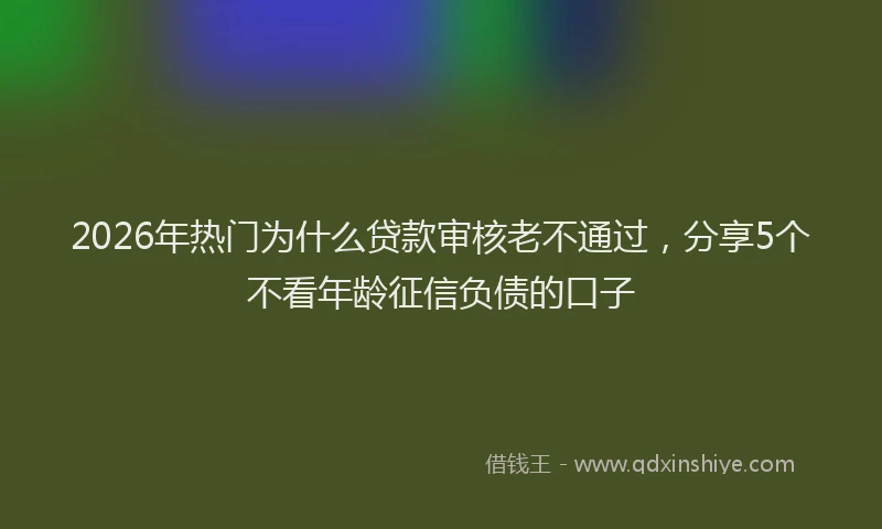 2026年热门为什么贷款审核老不通过，分享5个不看年龄征信负债的口子
