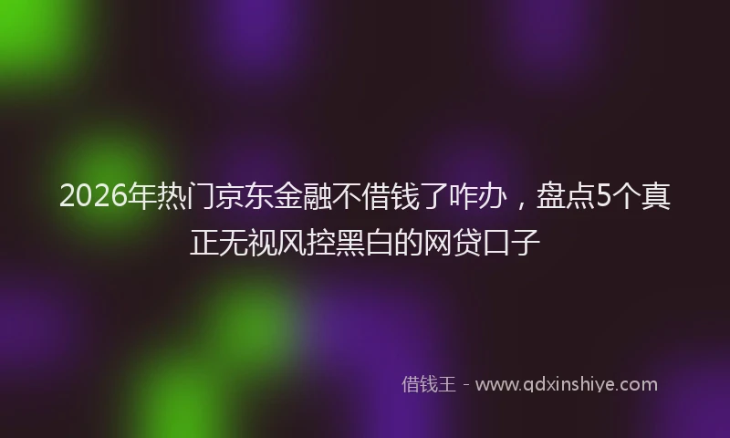 2026年热门京东金融不借钱了咋办，盘点5个真正无视风控黑白的网贷口子