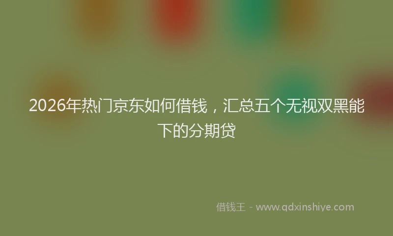 2026年热门京东如何借钱，汇总五个无视双黑能下的分期贷