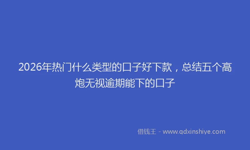 2026年热门什么类型的口子好下款，总结五个高炮无视逾期能下的口子