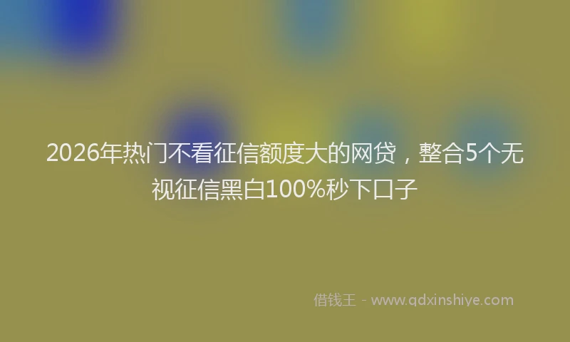 2026年热门不看征信额度大的网贷，整合5个无视征信黑白100%秒下口子