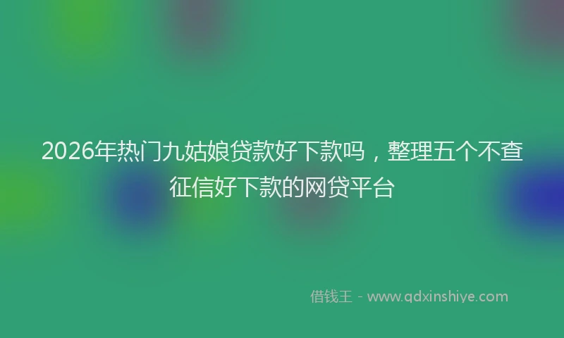 2026年热门九姑娘贷款好下款吗，整理五个不查征信好下款的网贷平台