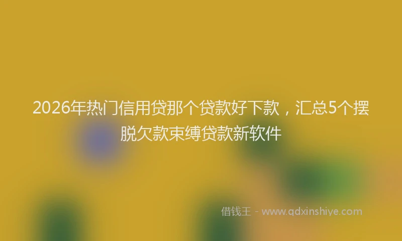 2026年热门信用贷那个贷款好下款，汇总5个摆脱欠款束缚贷款新软件