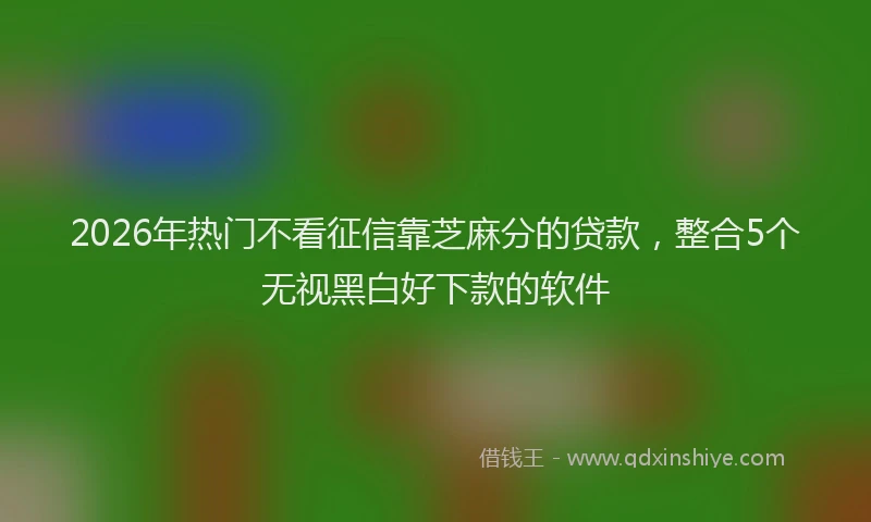 2026年热门不看征信靠芝麻分的贷款，整合5个无视黑白好下款的软件