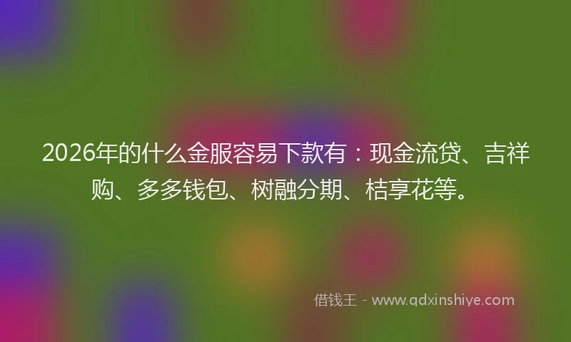 2026年的什么金服容易下款有：现金流贷、吉祥购、多多钱包、树融分期、桔享花等。