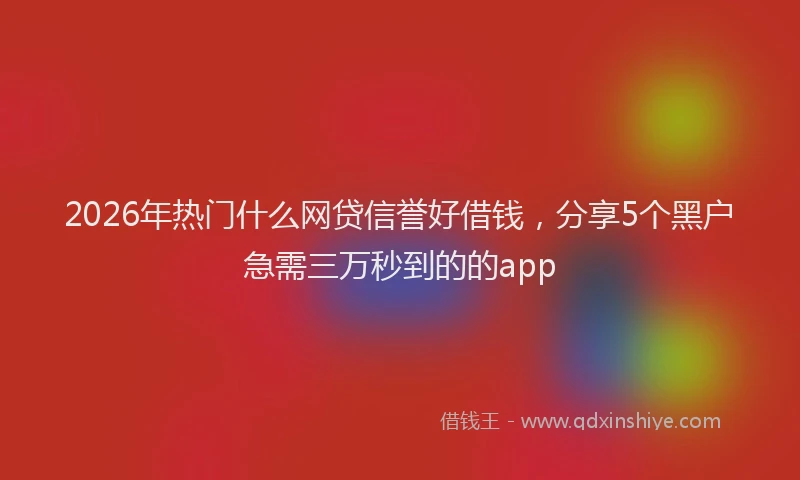 2026年热门什么网贷信誉好借钱，分享5个黑户急需三万秒到的的app
