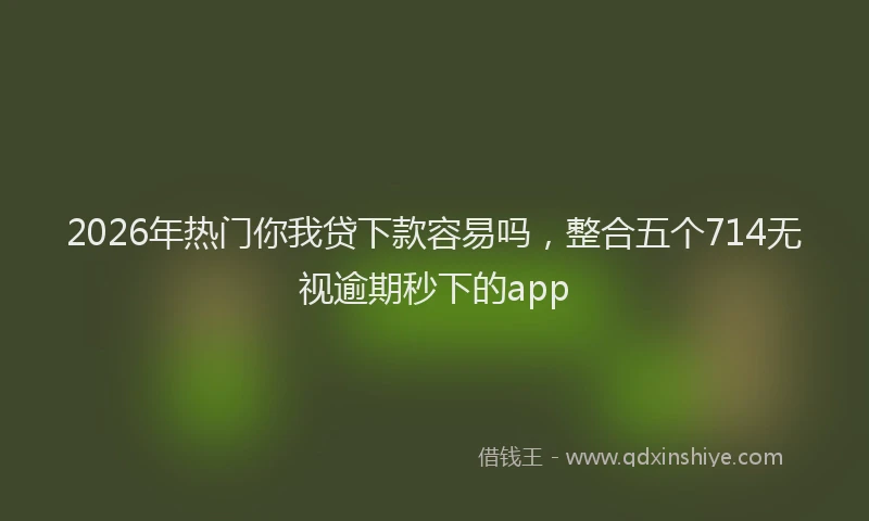 2026年热门你我贷下款容易吗，整合五个714无视逾期秒下的app