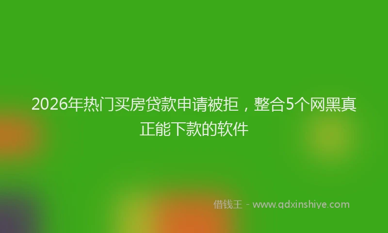 2026年热门买房贷款申请被拒，整合5个网黑真正能下款的软件