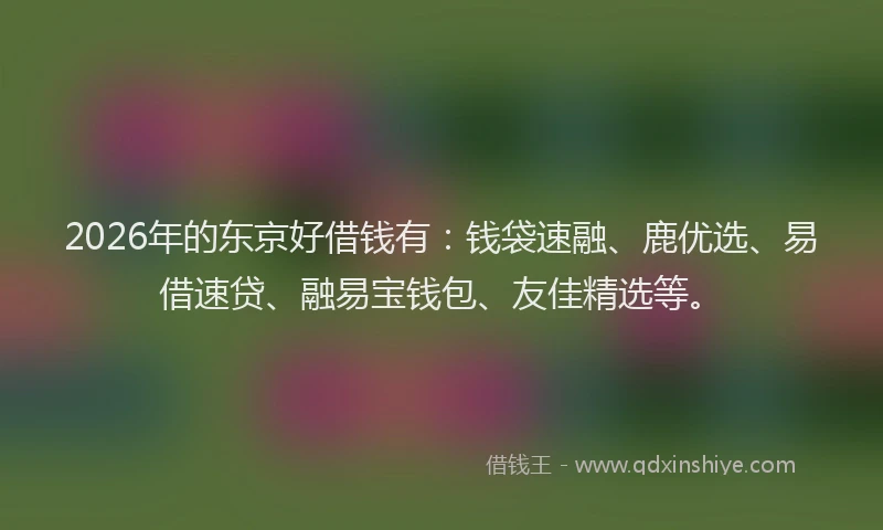 2026年的东京好借钱有：钱袋速融、鹿优选、易借速贷、融易宝钱包、友佳精选等。