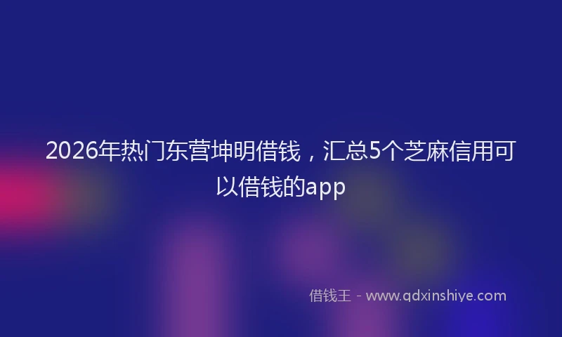 2026年热门东营坤明借钱，汇总5个芝麻信用可以借钱的app
