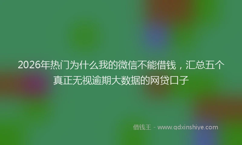 2026年热门为什么我的微信不能借钱，汇总五个真正无视逾期大数据的网贷口子